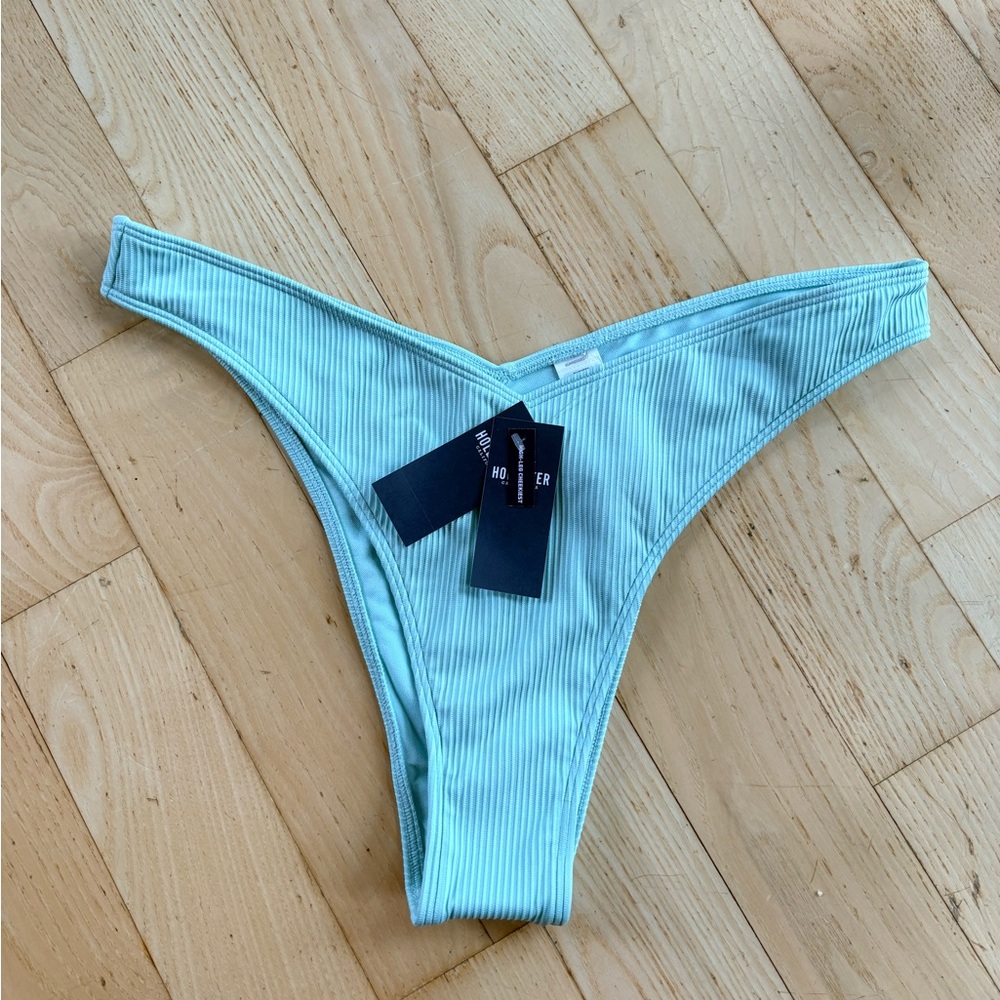 Hollister Light Blue Ribbed Bikini Bottom